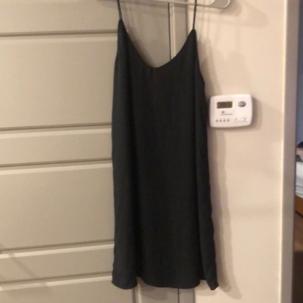 Simple black strappy mini dress
